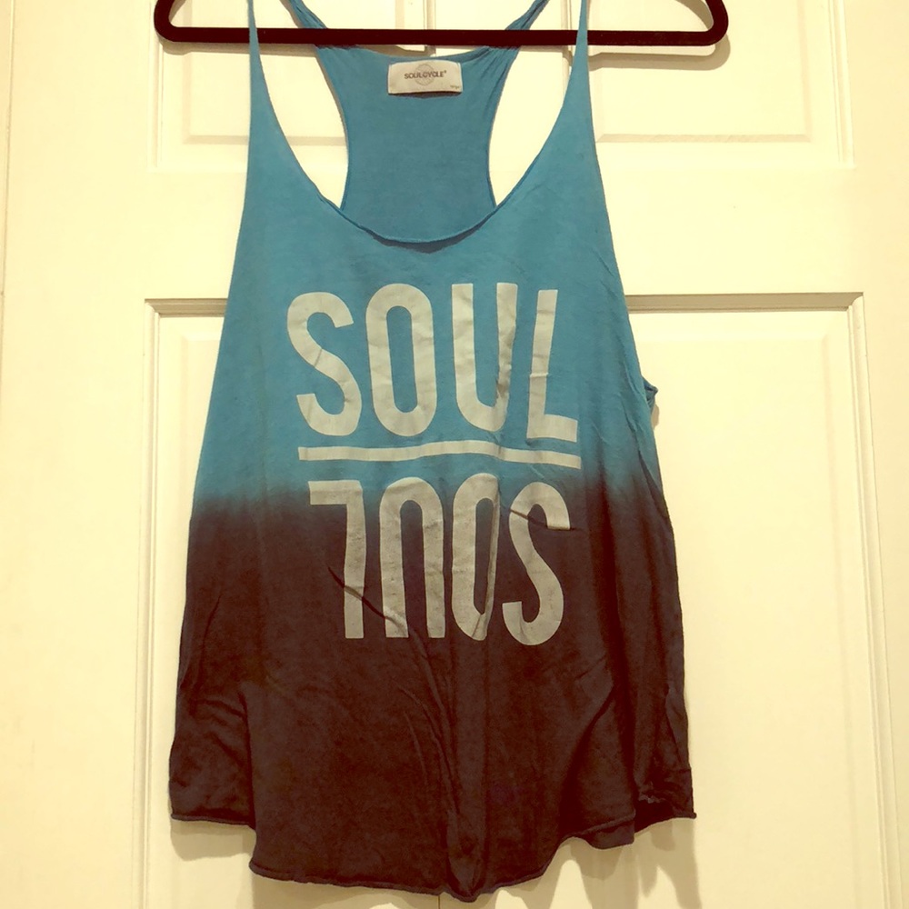 Dip Dye SoulCycle Racerback Blue Tank